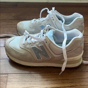 New Balance Cream and Gray Sneakers